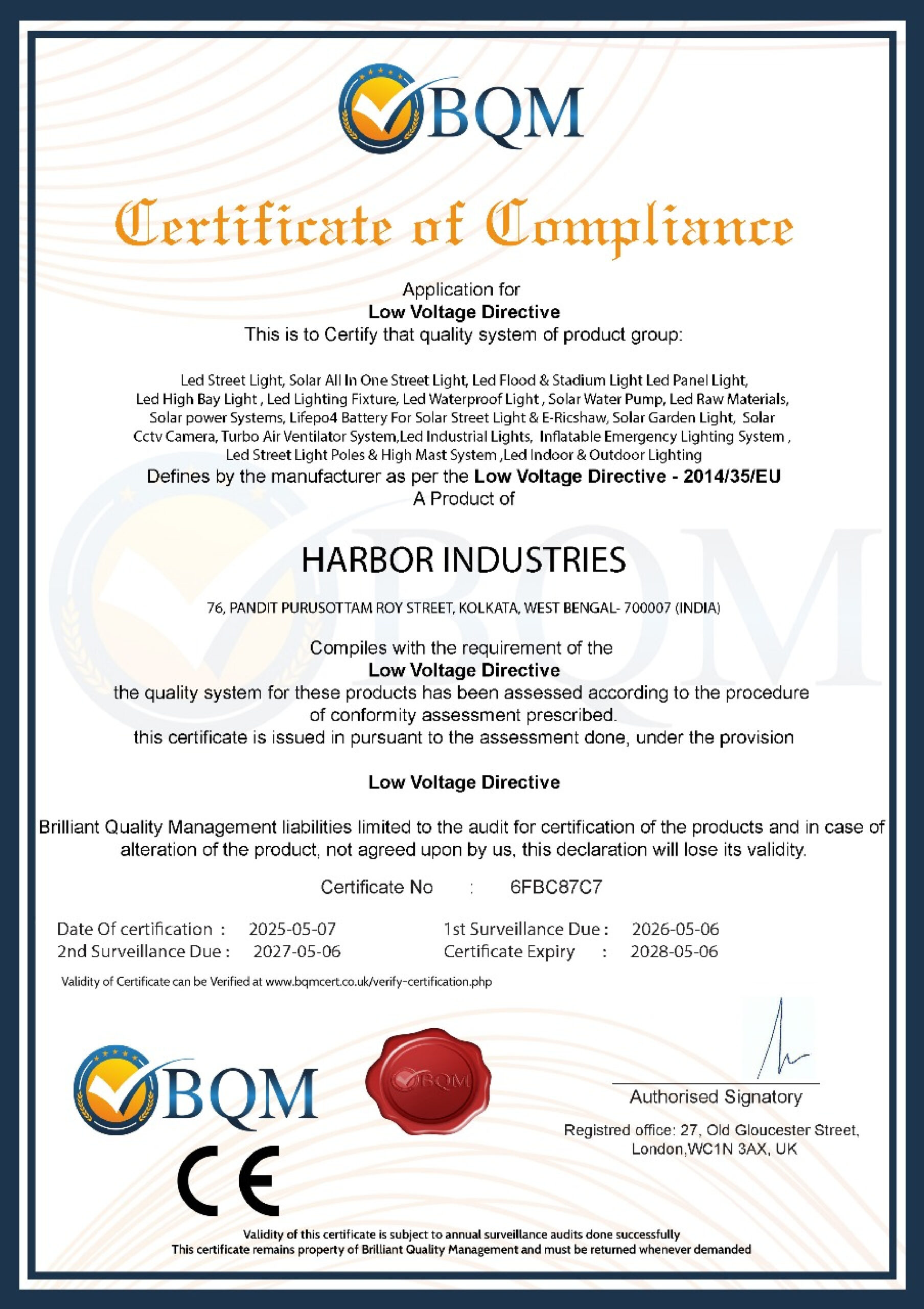 CE CERTIFICATE