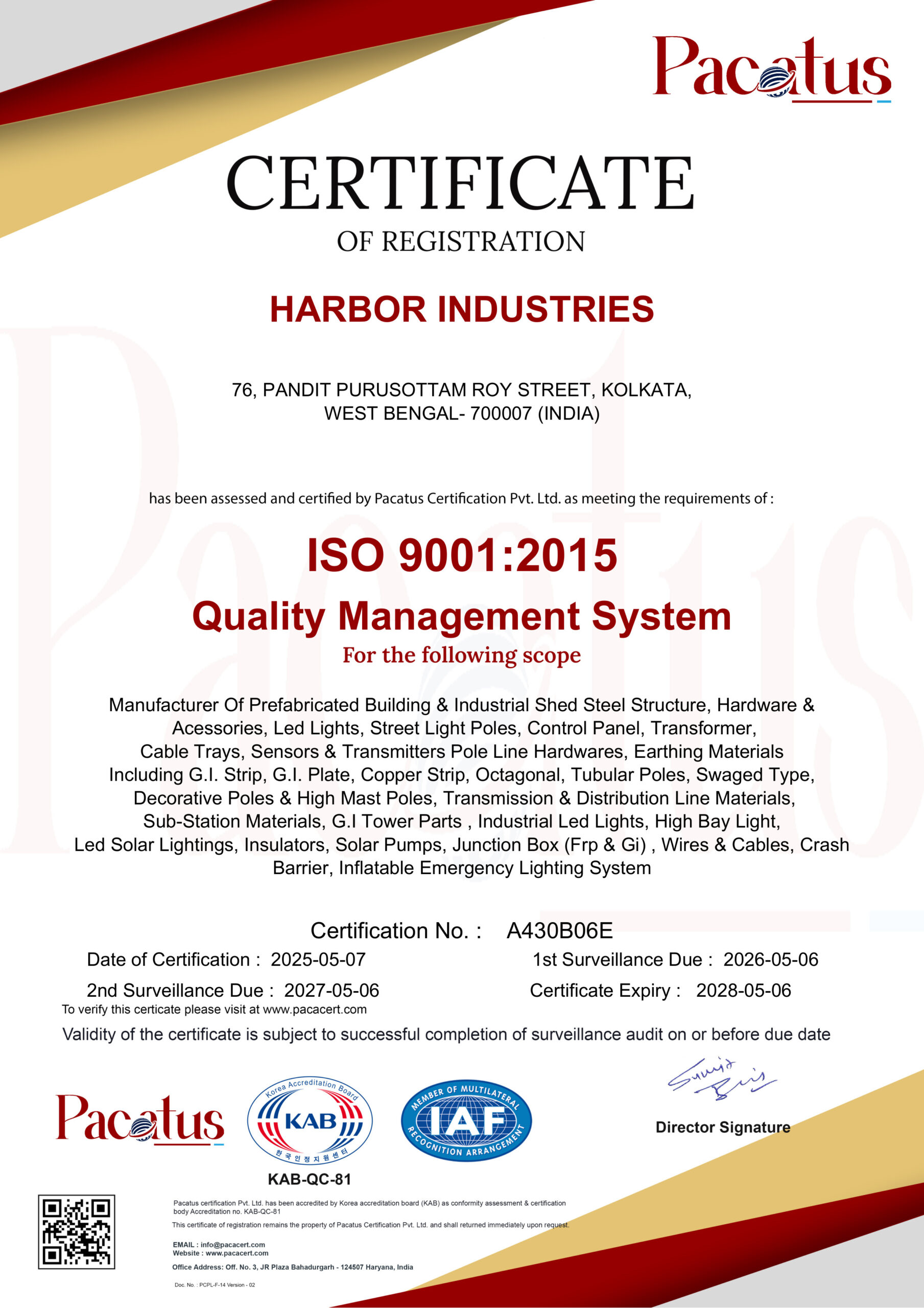 ISO CERTIFICATE